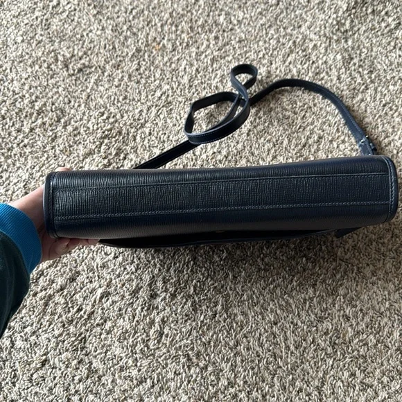 Ghurka Womens Navy Blue Adjustable Crossbody Leather Shoulder Bag Purse - Picture 4 of 15